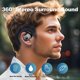 thumbnail image 4 of Auriculares estéreo Bluetooth: reducción de ruido, llamadas, música, juegos, estéreo auténtico, baja latencia, auriculares inalámbricos para correr, dispositivo de audio electrónico portátil (negro), 4 of 8