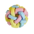 thumbnail image 1 of Pelota masticable para perros, colorida, entrelazada, con cascabel, de goma, interactiva, juguete masticable para mascotas para aliviar el aburrimiento y limpiar los dientes de perros y gatos., 1 of 8