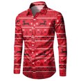 thumbnail image 5 of Mens Polo T-Shirt Christmas Lapel Button Long Sleeve Fashion Digital 3D Printing Mens Button Down Shirt,G,L, 5 of 5