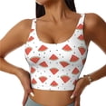 thumbnail image 2 of Picia Hand Drawn Watermelon Sports Bra for Women,Padded Strappy Sports Bras Medium Support Yoga Bra with Removable Cups,Running Yoga Bra-Medium, 2 of 9