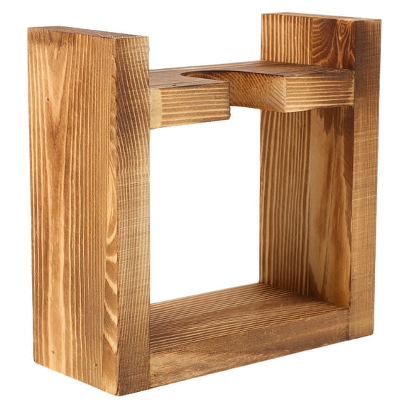 OUNONA Heart Shaped Hydroponic Vase Planter with Light Brown Wooden Stand for Kids Use Creative Desk Decor 4.5 Inches