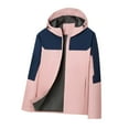 thumbnail image 2 of RYDCOT Mens Color Blocked Jacket Zip Hooded Windbreaker Coat Outdoor Workwear Hooded Casual Jacket Pink, 2 of 6
