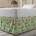 thumbnail image 1 of Pelican Bed Skirt, Repeating Tropical Flowers and Strelitzia Illustration Pattern, Elastic Bedskirt Dust Ruffle Wrap Around for Bedding Decor, 4 Sizes, Pale Green Multicolor, by Ambesonne, 1 of 2