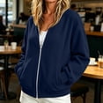 thumbnail image 3 of HAiming Corduroy Jackets for Women Long Sleeve Full Zip Solid Color Casual Jackets Fall Winter Going out Jackets, 3 of 5