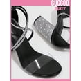 thumbnail image 5 of Party Collection Women Shoes Rhinestone Decor Tie Leg Design Chunky Heeled Strappy Sandals Valentines Day, 5 of 5