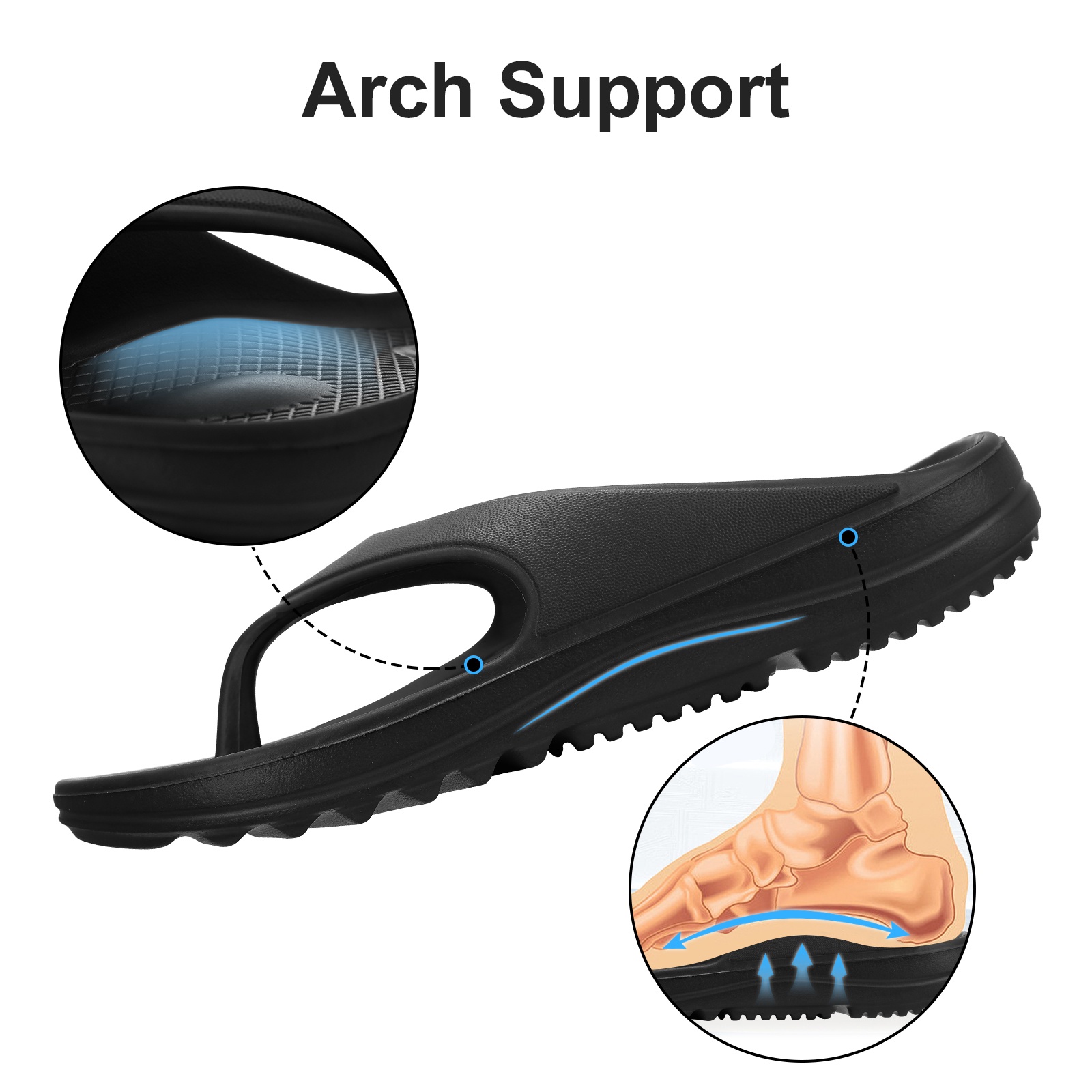 Litfun Women's Orthotic Flip Flops Arch Support photo 4