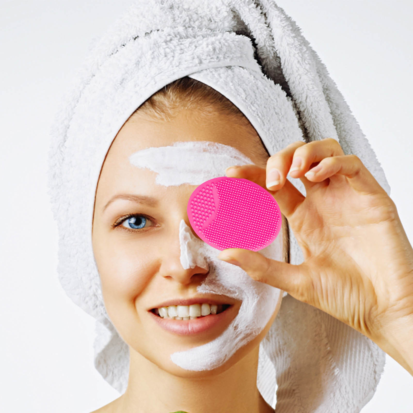 Meitianfacai 3 Pack Face Scrubber,Soft Silicone Facial Cleansing Brush Face Exfoliator Blackhead