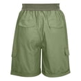thumbnail image 4 of Womens Summer Shorts Relaxed Fit High Waist Casual 4 Pocketed Hiking Cargo Shorts Outdoor Outfits Cotton And Linen Casual High-Waisted Work Pants Army green S, 4 of 9