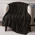 thumbnail image 3 of Throw Blanket for Couch Black Stripes Soft Fleece Flannel Blankets Cozy Lightweight Blanket for Home Sofa Living Room Modern Geometric Art Bed Throws 30" x 40", 3 of 9