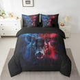 thumbnail image 2 of Elk Deer 7 Piece Comforter Set Full Bed In A Bag,Red Blue Fog Reindeer Bedding Sets Goth Woodland Animals Sheet Set With Comforter,Exotic Wildlife Boho Bed Set, 2 of 5
