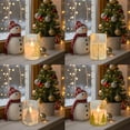 thumbnail image 7 of Christmas Tree Glass Flameless Candles with Remote Timer Battery Operated Real Wax 3D Wick LED Flickering Pillar Candles Christmas Holiday Decor, 7 of 7