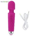 thumbnail image 6 of BadPiggies Personal Wand Massager Rechargeable Handheld Muscle Massager, 20 Vibrating Patterns 8 Speeds Potable for Back Neck Shoulder Sports Recovery, Hot Pink, 6 of 6