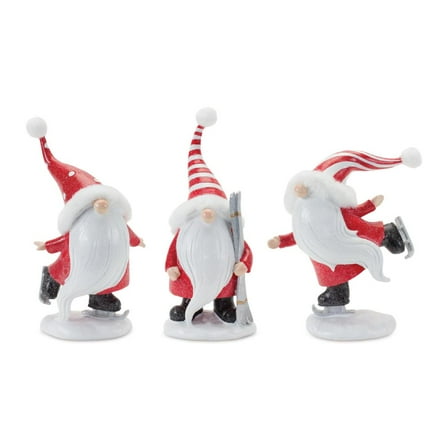 Melrose International LLC Winter Sport Gnome (Set of 3) 7"H, 8"H, 8.5"H Resin