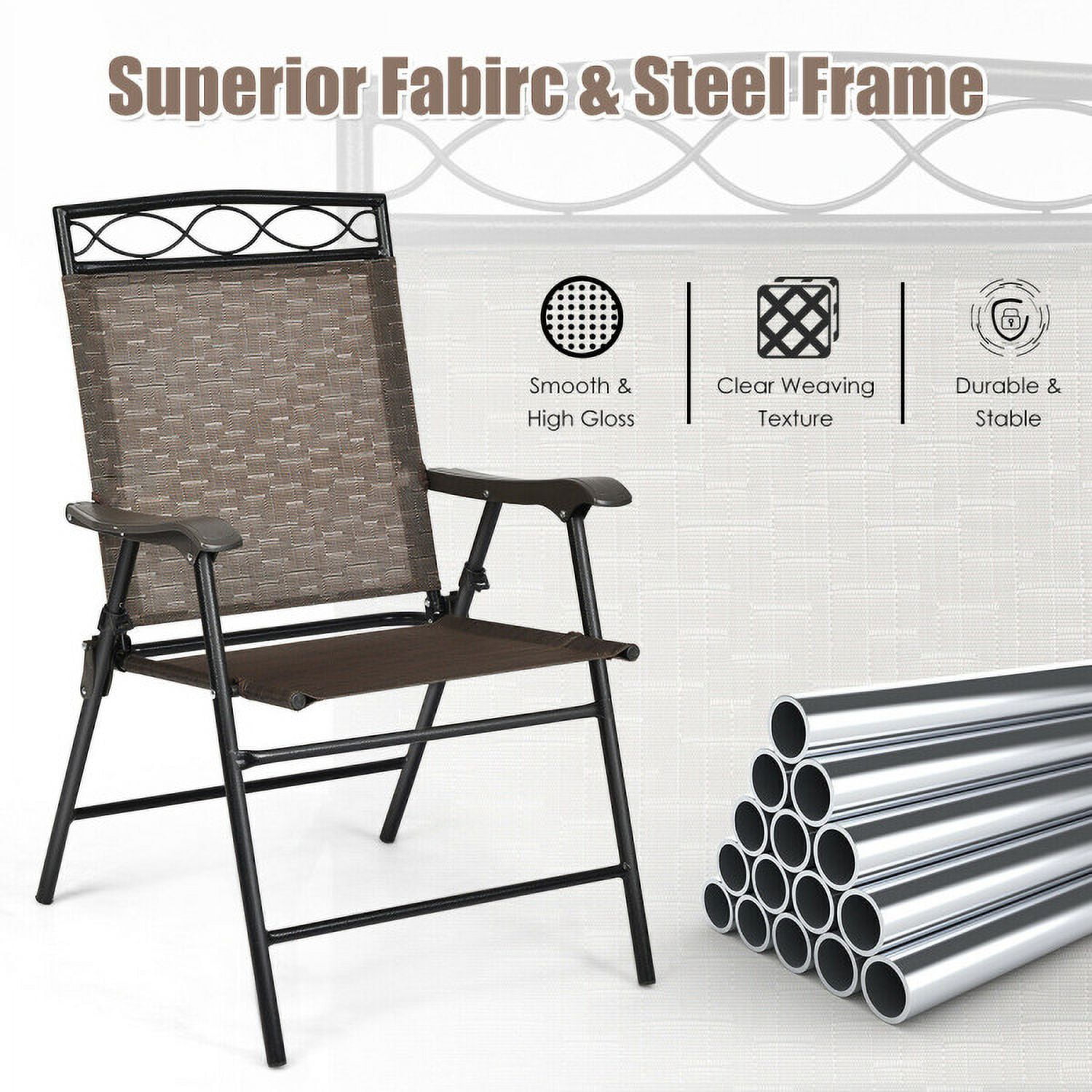 Aimee Lii Set of 4 Patio Folding Chairs, Outdoor Patio Set Aimee Lii Set of 4 Patio Folding Chairs, Outdoor Patio Set