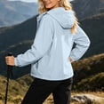 thumbnail image 3 of SEMPAI Water Proof Jacket for Women Windbreaker Jacket Women Hooded Casual Long Sleeve Coat with Pocket Loose Full Zipper Fitness Suit Blue XL, 3 of 6