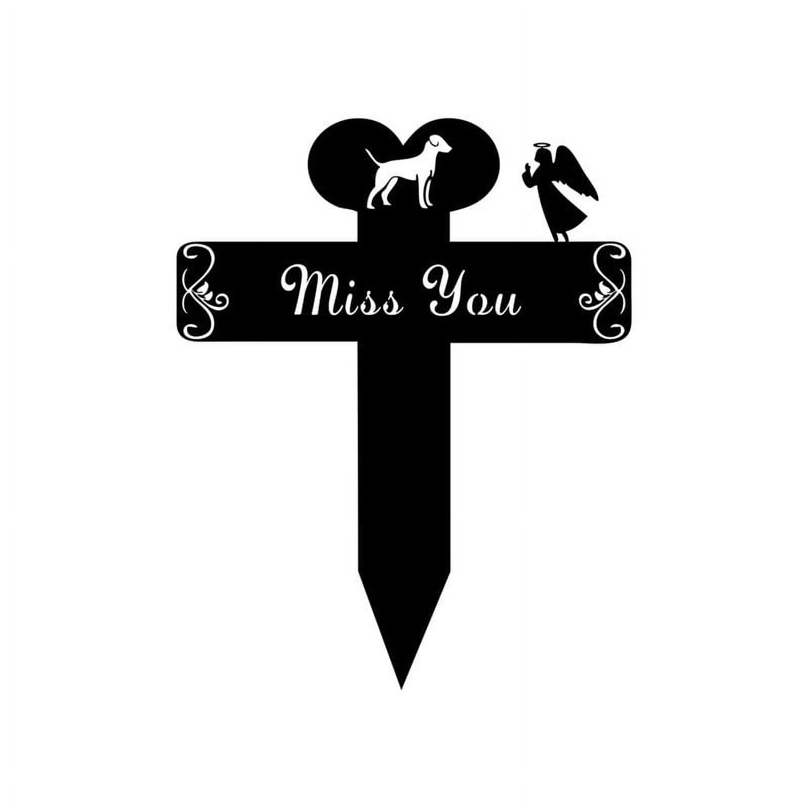 Stainless Steel Lovely Dog Metal Artwork Stylish Heart Cut Out Metal Art,Cute Metal Pet Garden Statues Lawn Outdoor Decor, Memorial Gift for Lover Dog