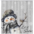 thumbnail image 2 of Grey Snowman Christmas Shower Curtain,Xmas White Snowflake Grey Plaid Snowman Scarf Polyester Shower Curtains,Waterproof Fabric Shower Curtain Set with Hooks, 72X72in, 2 of 5