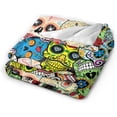 thumbnail image 7 of Mexican Candy Skull Blanket Fleece Throw Blanket Super Soft Flannel Throw Blanket Lightweight Fluffy Plush Fuzzy Cozy Thickened Soft Sofa Bed Blanket for Bedding Sofa and Travel 60"x50", 7 of 7