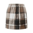 thumbnail image 6 of Roncen Women's Plaid Mini Skirt Pencil Above Knee Length High Elastic Waist Bodycon Zipper Vintage Short Skirts for Women, 6 of 8