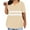 Khaki, variant on Womens Short Sleeve Summer Tops Henley V Neck T Shirts Casual Color Block Tee Split Striped Tunics Cotton Shirts Baseball Tunic Tees Plus Size Womens Tops