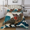 thumbnail image 1 of Erosebridal Bear Riding Dinosaur Coverlet Set King,Cartoon Wildlife Bedding Set,Animal Decor,Ultra Soft,3 Pieces, 1 of 5
