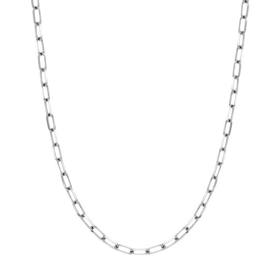 925 Sterling Silver Rhodium Plated 5.25mm Paper Clip Chain Necklace With Lobster Claw Closure Loc 20 I Chain Necklace fo