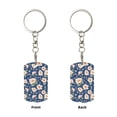 thumbnail image 2 of Goofa Flower Printed Rectangular Metal Keychain Bag Charm Floral Charm for Purse Keys Metal Keyring Gift for Women Accessories, 2 of 7