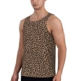 thumbnail image 2 of Fotbe Brown Leopard Pattern Men's Quick Dry Workout Tank Top Gym Muscle Tee Fitness Bodybuilding Sleeveless T Shirt Breathable Workout Shirt-Small, 2 of 9