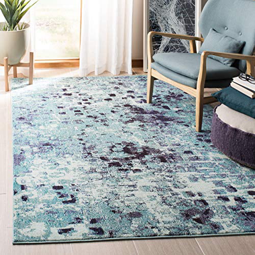 Red Safavieh Madison Collection MAD425R Boho Abstract Distressed Non-Shedding Stain Resistant Living Room Bedroom Runner 2'2 x 14' Grey