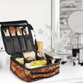 thumbnail image 5 of FORMRS Travel Makeup Bag Large Capacity Train Case Cosmetic Organizer with Adjustable Dividers, Fall Pattern, 5 of 8