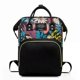 thumbnail image 1 of Baby Diaper Bag Mommy Backpack, navy blue flowers（black）, 1 of 3