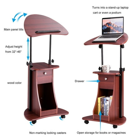32 To 46 Height Adjustable Tilt Top Desk Table Notebook Computer