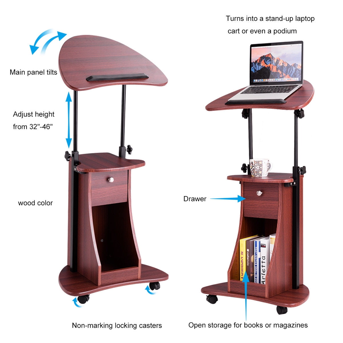 32 To 46 Height Adjule Tilt Top Desk Table Notebook