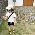 thumbnail image 2 of Toddler Girls Summer Outfits Boys And Letter Short Sleeve T Shirt And Shorts Two Piece Set Suit Holiday Outdoor Soft Playsuit Clothing Set,Size 6 Years-7 Years, 2 of 9