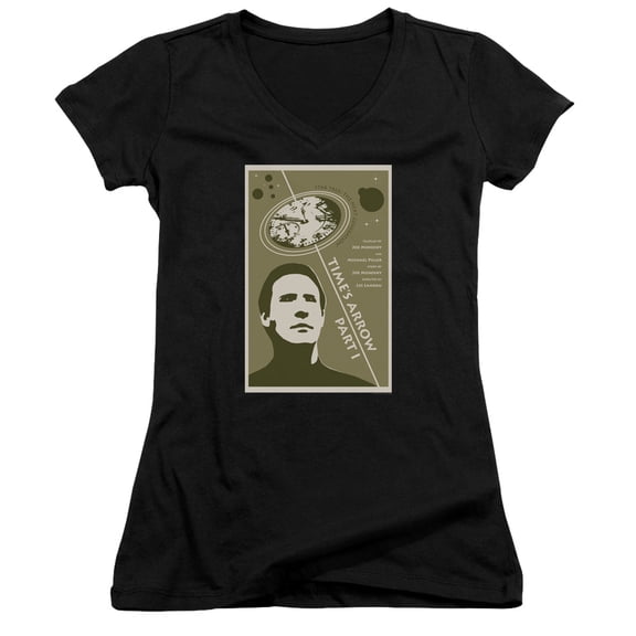 Star Trek Tng Season 5 Episode 26 Junior Women's V-Neck T-Shirt Black