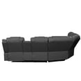 thumbnail image 5 of Modern Gray Faux Leather Reclining Sectional Sofa with Power Recline, USB-C Charging & Bluetooth, 5 of 8
