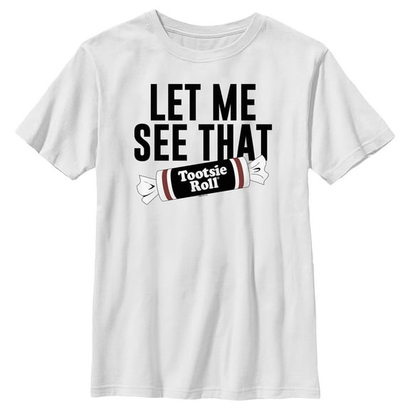 Boy's Tootsie Roll Let Me See That Slogan Graphic Tee White Medium