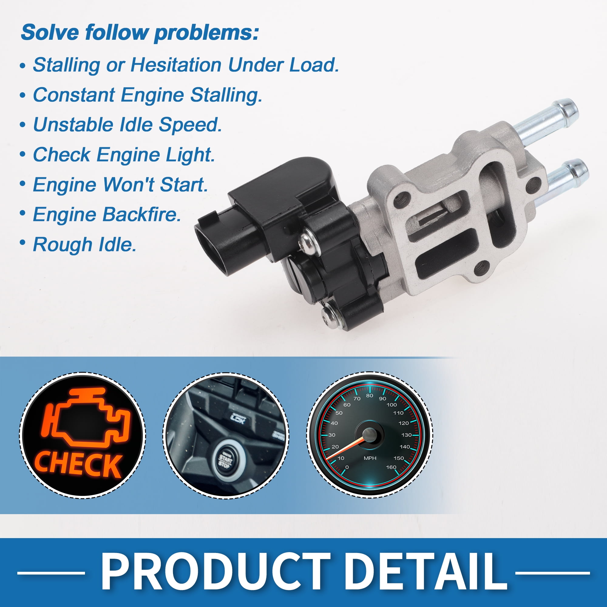 Unique Bargains Car Idle Air Control Valve for Toyota Corolla 2003-2006, for Toyota Matrix 2003-2006 Replace No.2227022061 IACV Idle Motor Idle Air Control Valve