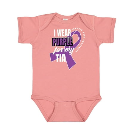 

Inktastic Chronic Pain I Wear Purple For My Tia Gift Baby Boy or Baby Girl Bodysuit
