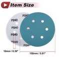 thumbnail image 5 of Unique Bargains 50 Pcs Car Wood Sanding Discs Smoothing Hook & Loop Sandpaper for Woodworking, Automotive Refinishing 5.91" 7 Hole 240 Grit Blue Zirconia Alumina, 5 of 6
