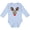 AE-Light Blue, variant on Christmas Reindeer Face with Names and Red Nose Boys or Girls Long Sleeve Baby Bodysuit