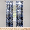 thumbnail image 3 of Ambesonne Modern Tropical Curtains, Zebra Toucan Stripe, Pair of 28"x63", Grey Black Violet Blue, 3 of 5