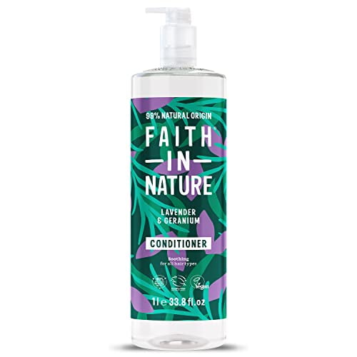 Faith In Nature Natural Conditioner - Vegan & Cruelty Free, No SLS or Parabens - 33.8 fl oz Family Sized, Lavender & Geranium