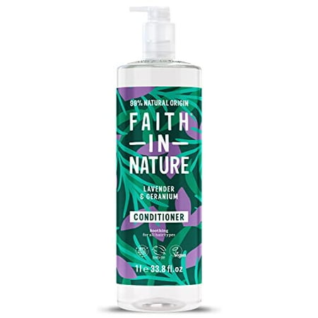Faith In Nature Natural Conditioner - Vegan & Cruelty Free, No SLS or Parabens - 33.8 fl oz Family Sized, Lavender & Geranium