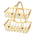thumbnail image 2 of Organizador de canasta de frutas de cocina organizador decorativo de metal desmontable de 2 niveles Cesta de vegetales de 2 niveles para sala de estar Oro, 2 of 8