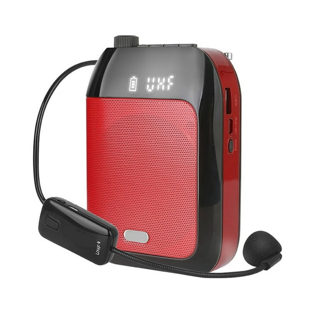15W Recharable Portable Wireless Voice Amplifier For Teachers Tour Guide Speaker W/ Mic FM Radio AUX Audio Recording ,No Screeching Distortion