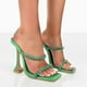 thumbnail image 1 of Copa de vino de cabeza cuadrada de diamantes de imitación sexy informal para mujer con sandalias de pantuflas de una línea, 1 of 3