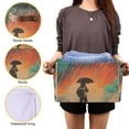 thumbnail image 3 of Yayeee 2 Pack Canvas Storage Basket with Handles for Shelves Fabric Bins Closet Organizer, Astronaut in Rain, 3 of 8