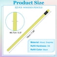 thumbnail image 2 of Uxcell Triangle Wooden Pencils Bulk, 12 Pack HB Graphite Pencils with Eraser, Yellow, 2 of 7