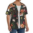 thumbnail image 4 of Vsdgher Mushroom With Snails Print Men's Wrinkle Free Untucked Cuban Shirt Business Casual Button Down Shirts Short Sleeve Shirt, 4 of 7